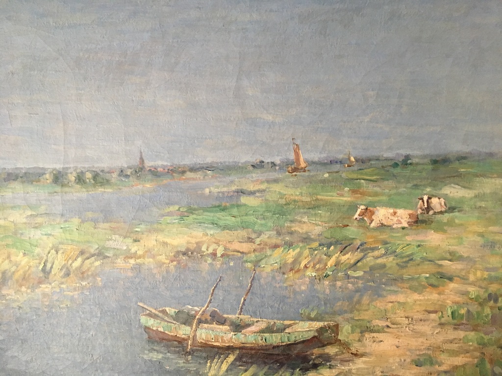 Bomhof, olieverf op doek, Landschap Zwartewater bij Zwolle, zicht op Hasselt kopen? Bied vanaf 600!