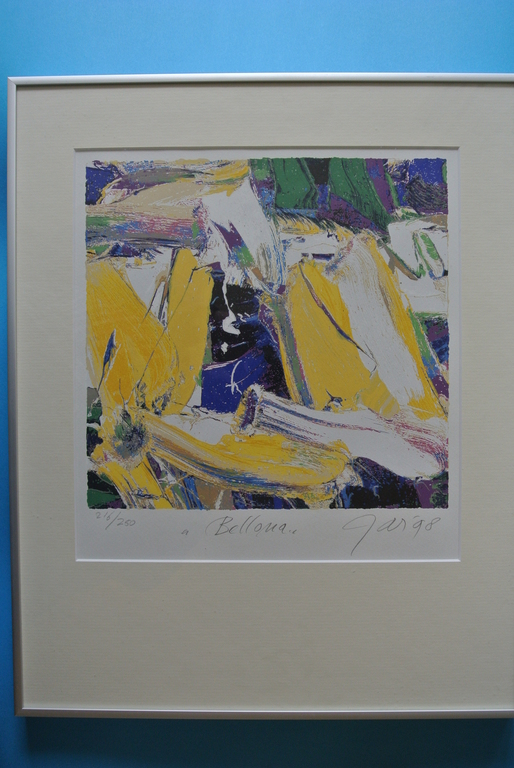 JAS. Zeer mooie en kleurrijke Zeefdruk 1998. Ingelijst. verkocht voor € 79!