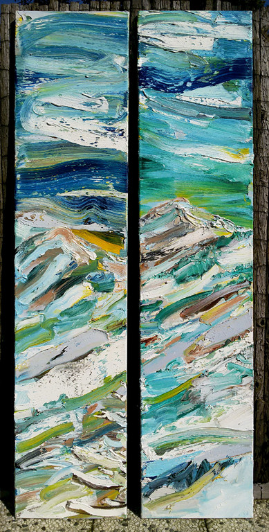 Hjalmar Riemersma - Elsighorn Vertikal, olieverf op doek (tweeluik, zeer groot) kopen? Bied vanaf 950!