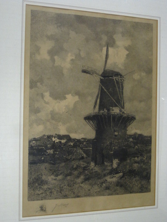 origi. Jacob Maris (1837-1899)  en Carel L. Dake ETS "de windmolen" gesigneerd  kopen? Bied vanaf 1!