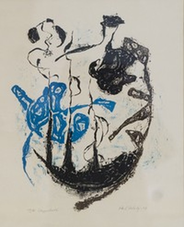 Paul Holsby: ''Skeppsbrott / Naufrage' - litho 1963, gesigneerd, oplage 95 ex. kopen? Bied vanaf 40!