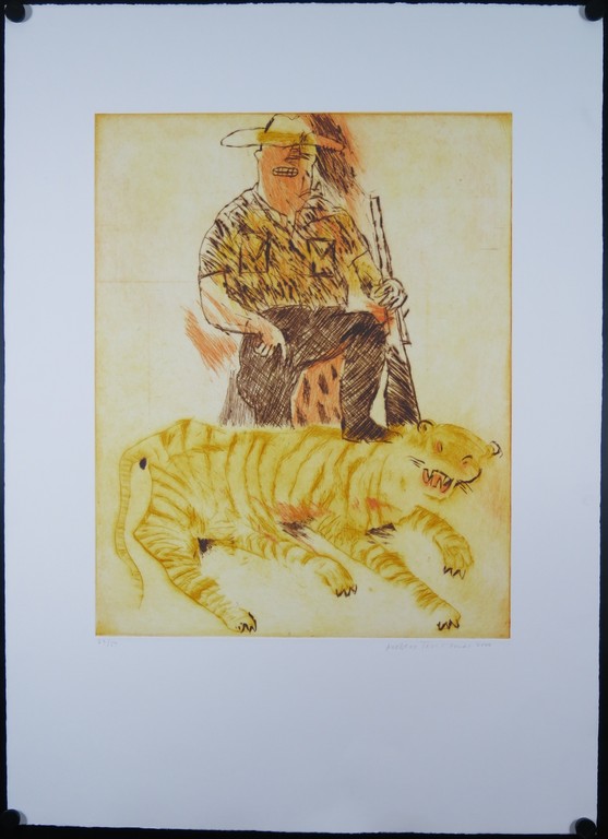 Robert Terwindt: Ets, Man en tijger kopen? Bied vanaf 1!