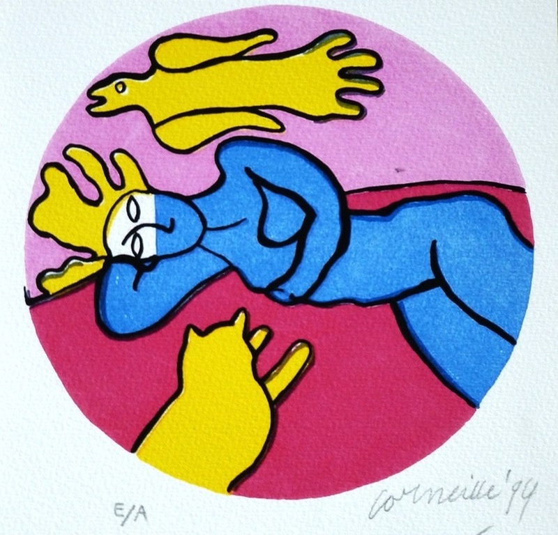 CORNEILLE. Zeefdruk 1994. -DROOMBEELDEN III- Handgesigneerd. verkocht voor € 75!