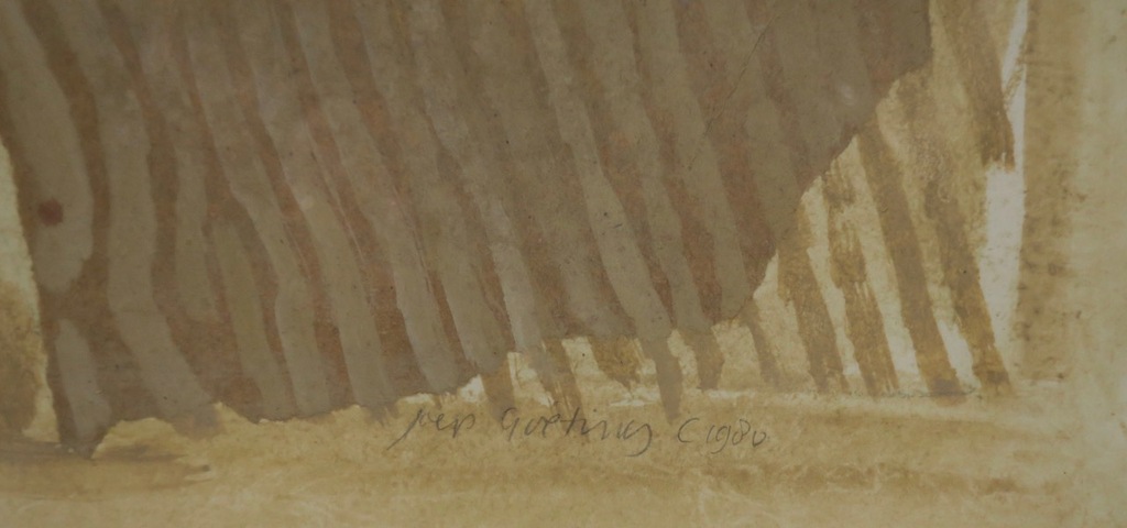 Joep Goeting: Gouache en collage, Spaans landschap - Ingelijst kopen? Bied vanaf 50!