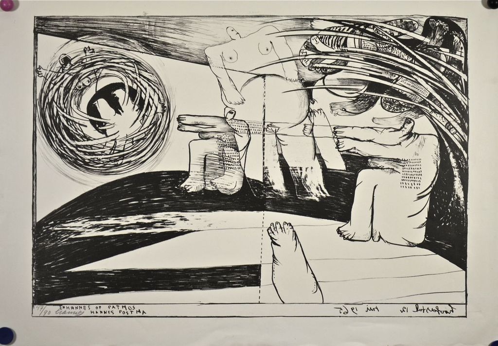 Hannes Postma: Litho. Figuren kopen? Bied vanaf 35!