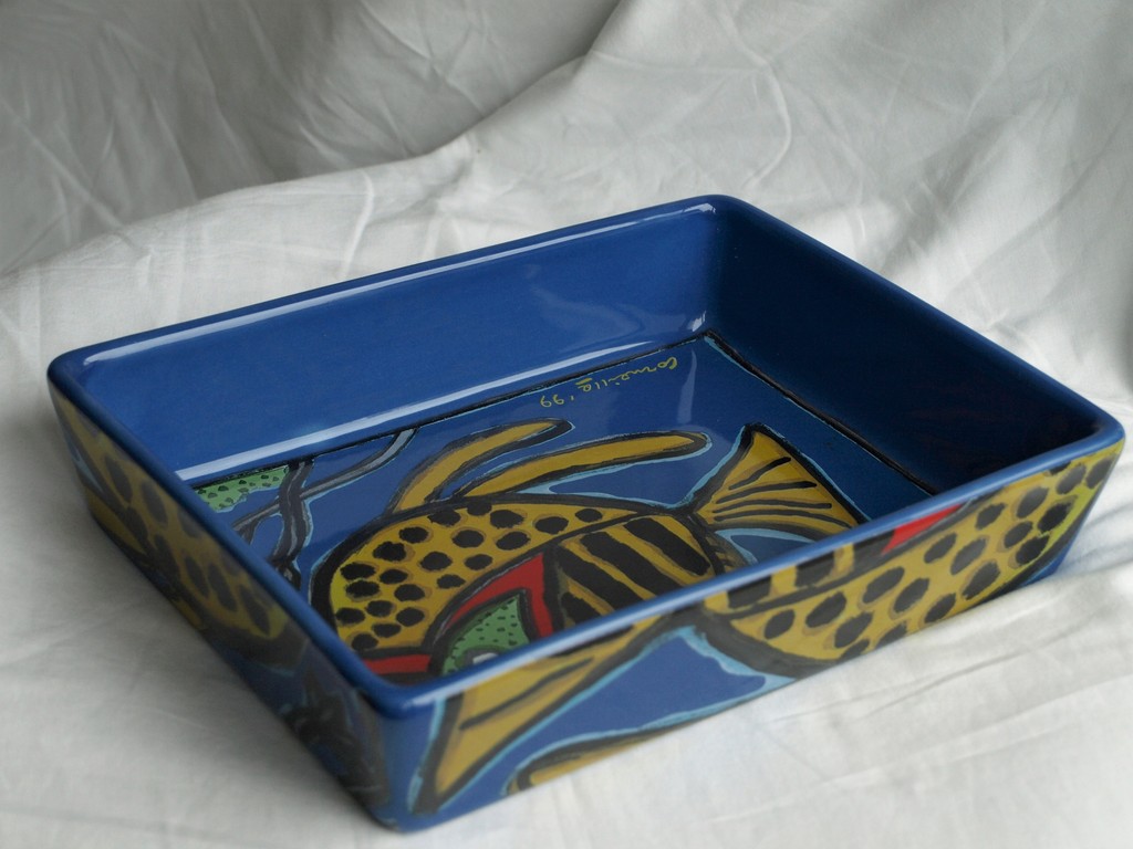 Corneille : Aardewerk,  Ovenschaal – Vis - 1999  kopen? Bied vanaf 1!