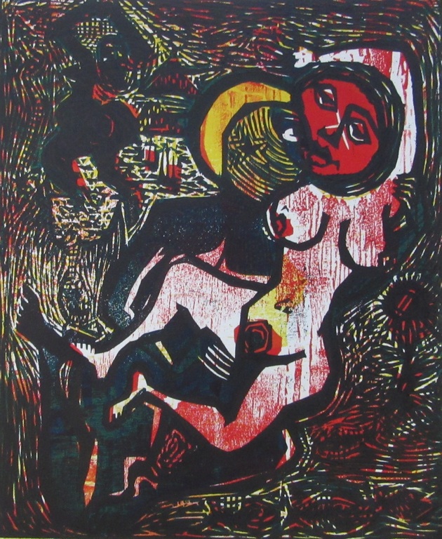 Flip van der Burgt (1927-1977) - kleurenhoutsnede 11/12, handgesigneerd verkocht voor € 50!