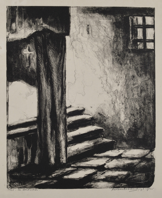 Aart van Dobbenburgh: Litho – De bedstede - 1925 verkocht voor € 40!