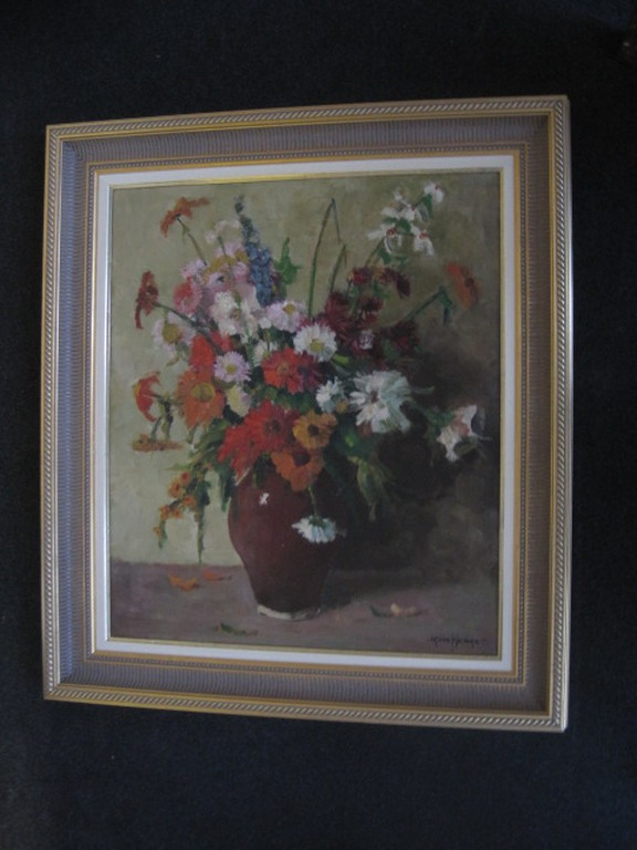 Imponerend en GROOT bloemenstilleven olieverf/doek Jan den Hengst 1904-1983 kopen? Bied vanaf 1!