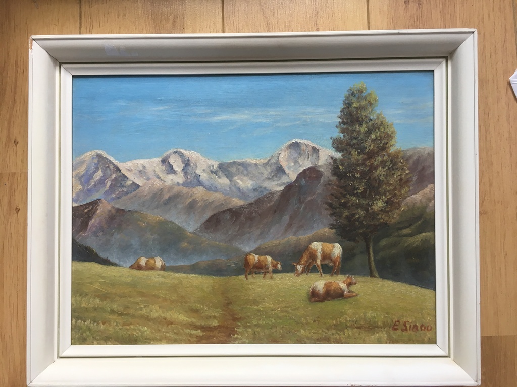 Eimert Sinoo - Olieverf op paneel - Landschap met Vee. kopen? Bied vanaf 1!