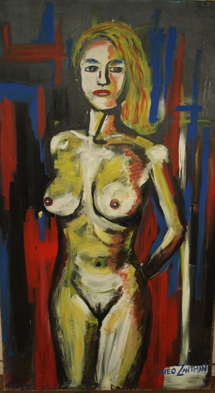 Theo Zantman : Acrylverf op doek – Penney de Jager? – 180 x 100 cm - 1999 verkocht voor € 325!