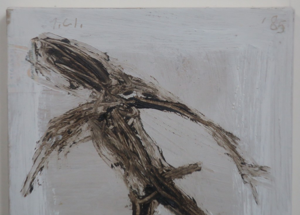 Johan Claassen: Acryl op karton, Vluchtende man met erectie - Ingelijst kopen? Bied vanaf 150!