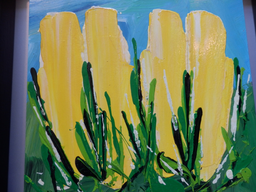 AD van HASSEL  Schilderij op MDF   GELE TULPEN  Handgesigneerd kopen? Bied vanaf 35!