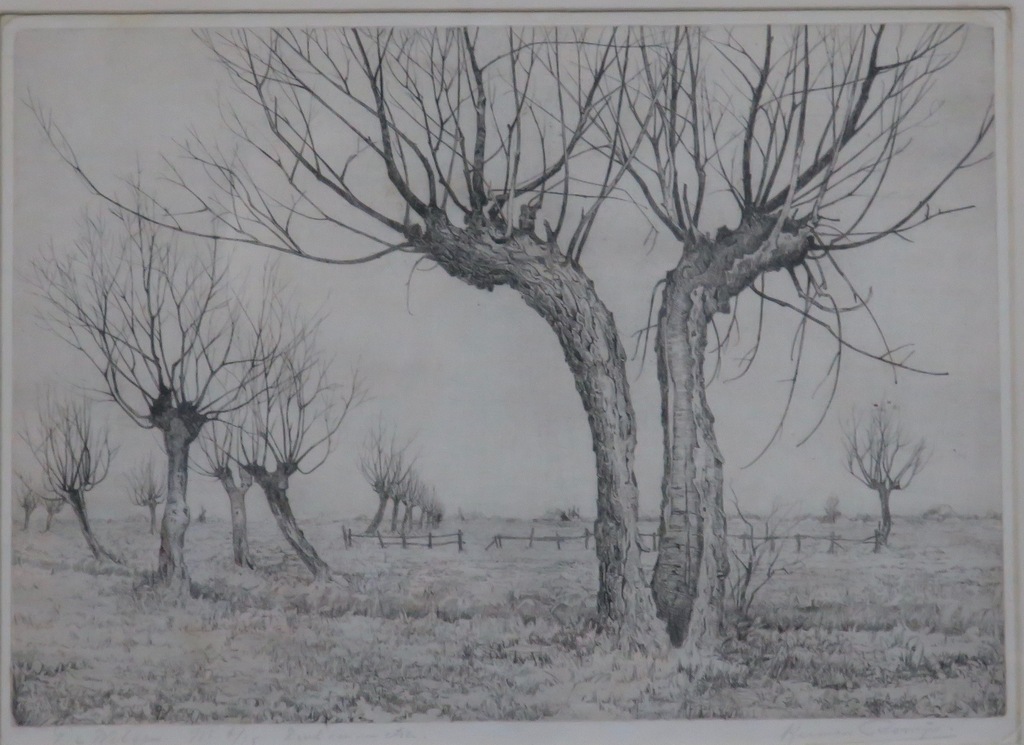 Herman Romijn: Ets, De wilgen - Ingelijst kopen? Bied vanaf 1!