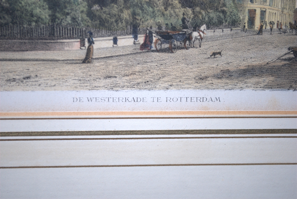 ROTTERDAM, de Westerkade - gekleurde lithografie uit 1878 - prachtig ingelijst kopen? Bied vanaf 35!