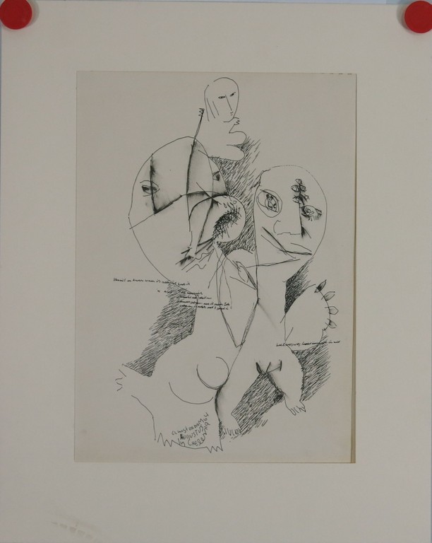 Jos Caelen: Inkt tekening, abstracte compositie kopen? Bied vanaf 1!