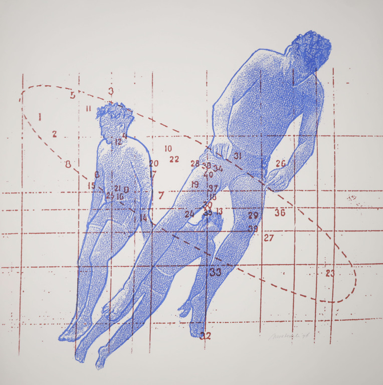 Anne Semler: Zeefdruk, 3 drijvende mannen kopen? Bied vanaf 20!