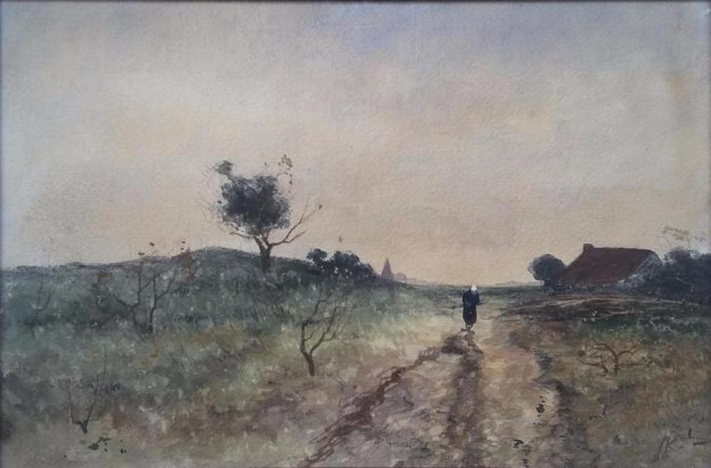J.H. Doeleman (1848-1913) - Aquarel - gesigneerd verkocht voor € 75!