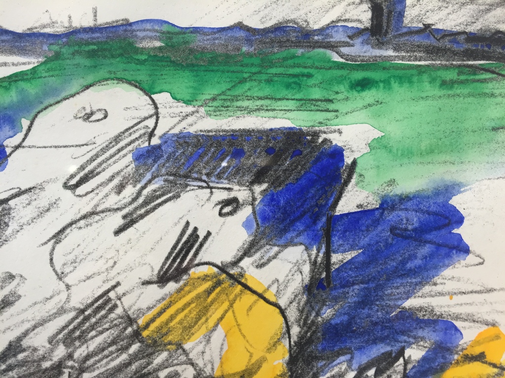 JAN SIERHUIS Originele aquarel van de Bekende ( CoBrA ) kunstenaar. kopen? Bied vanaf 1!