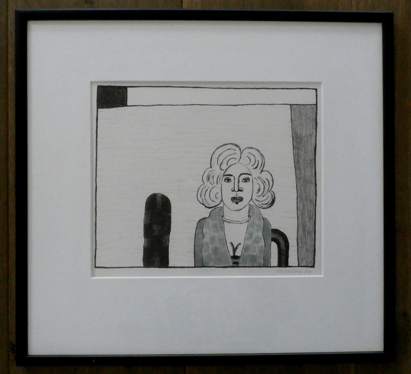 Reinier Lucassen - ingelijste litho + ingelijst gedicht: Vamp - 1974 verkocht voor € 75!