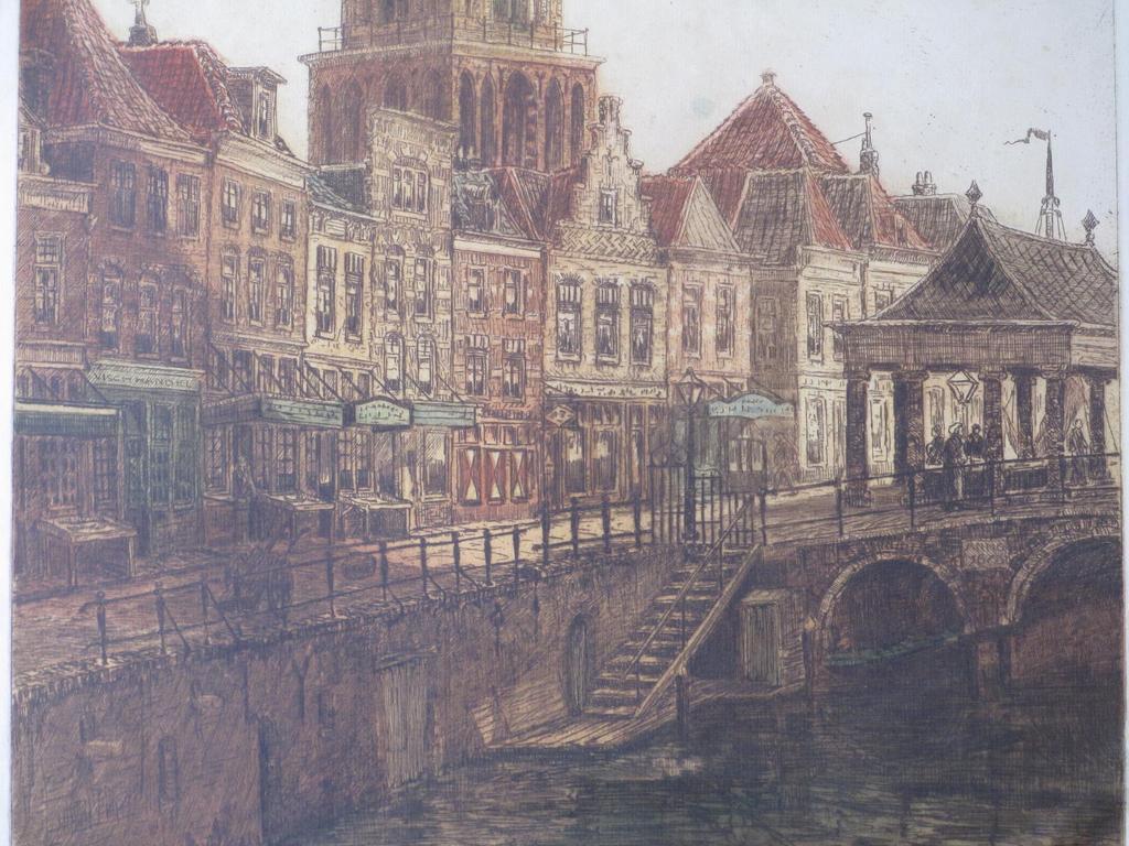 Eugene Rensburg - Vischmarkt Utrecht 1925 - Kleurets kopen? Bied vanaf 35!