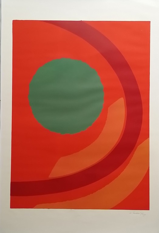 Willem Hussem - Originele zeefdruk op papier - zeer groot kunstwerk verkocht voor € 100!