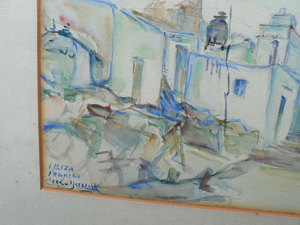 Cees van IJsseldijk - Cees van IJsseldijk: Ibiza 1964 -aquarel- kopen? Bied vanaf 1!