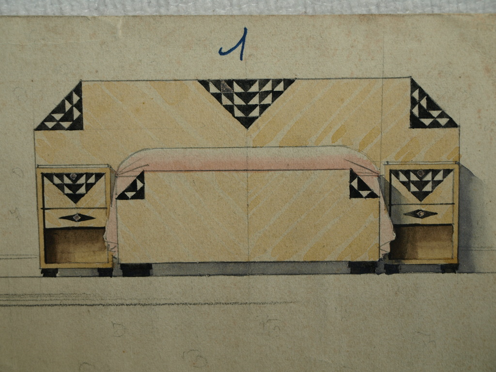 AcheterCAMILLE GAUTHIER (1870-1963) – Ontwerp bedmeubel – Art Deco – ca 1920 ? Enchérissez de 1!