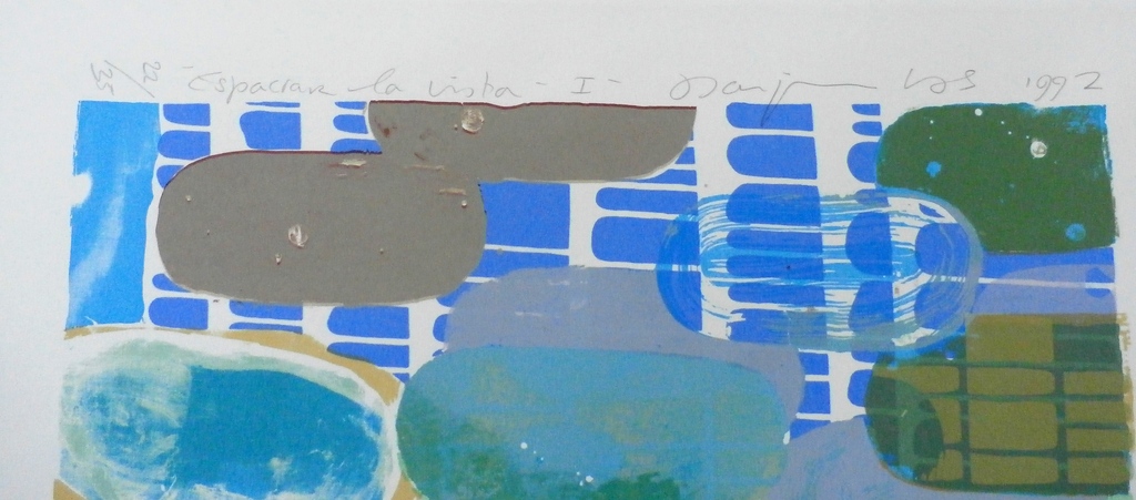 Darja Vos - Zeefdruk - Abstracte compositie - "Espacrar la vista"  - 1992 kopen? Bied vanaf 45!