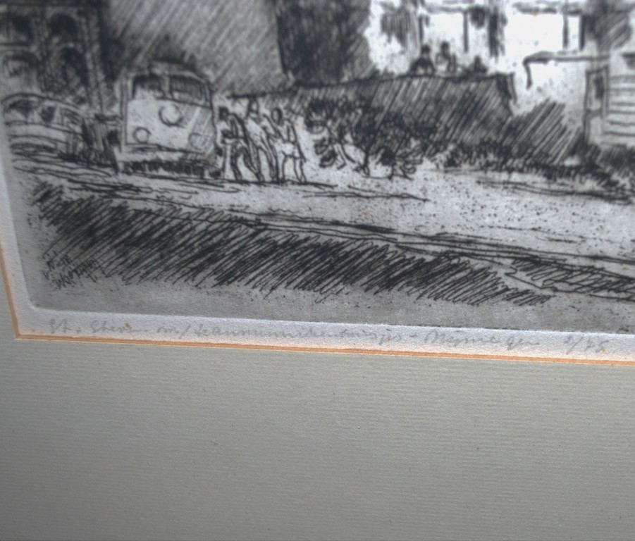 Nijmegen Stevenskerk met kanunnikenhuisjes - ets opl. 75  kopen? Bied vanaf 35!