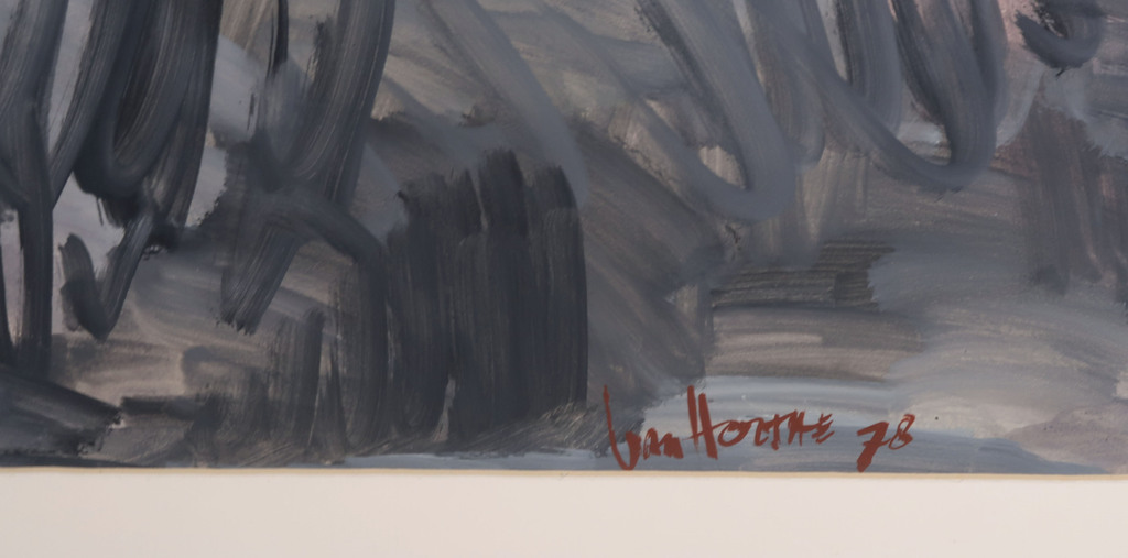 Jan van Holthe: Acryl op papier, Merde 7 kopen? Bied vanaf 1!