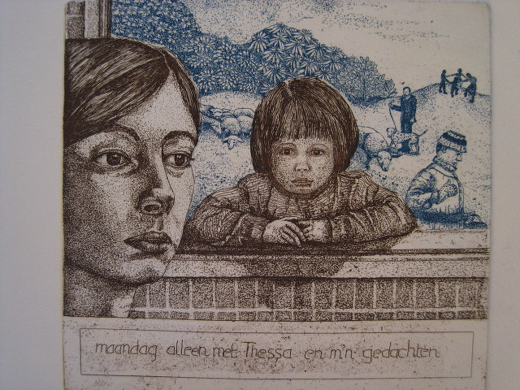 Bijzondere  uitgave "Een week in 8 Etsen" van Carla Kleekamp (1937) gesigneerd  kopen? Bied vanaf 1!