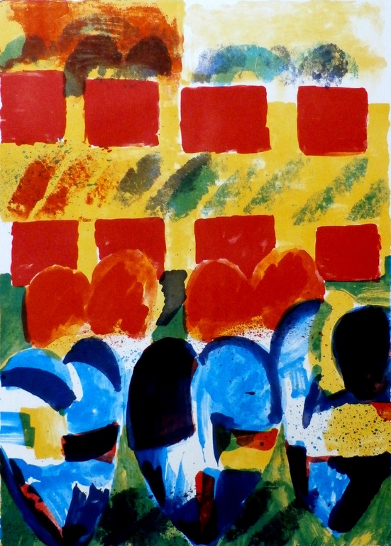 Jan Cremer - zeefdruk: L'histoire des Coeurs I- 1998 kopen? Bied vanaf 225!