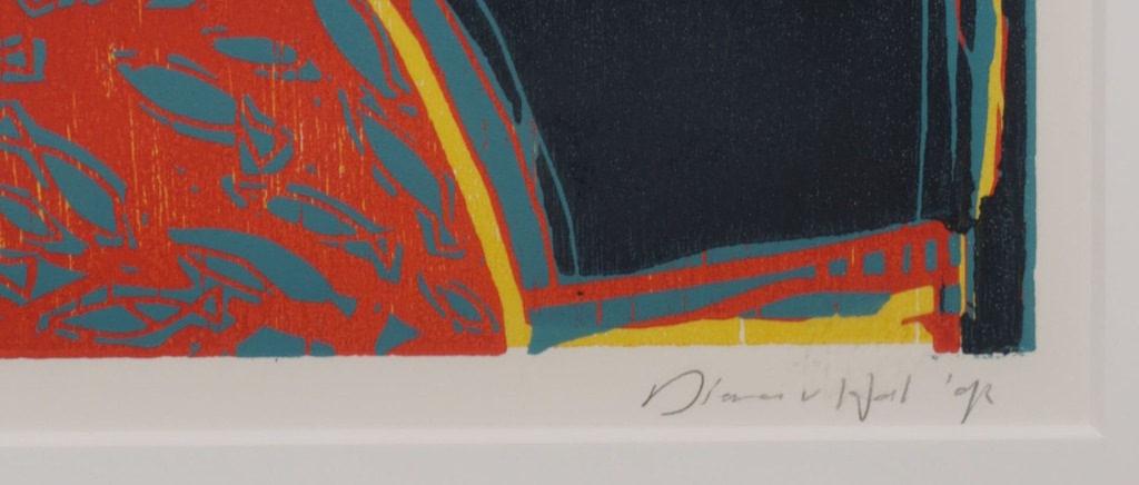 Diana van Hal: Houtsnede, Les peche II - Ingelijst kopen? Bied vanaf 20!