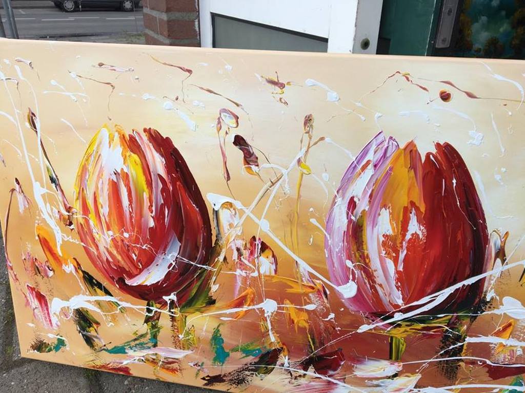 Gena - Tulpen - Acrylverf op doek - Gesigneerd -2017 kopen? Bied vanaf 250!