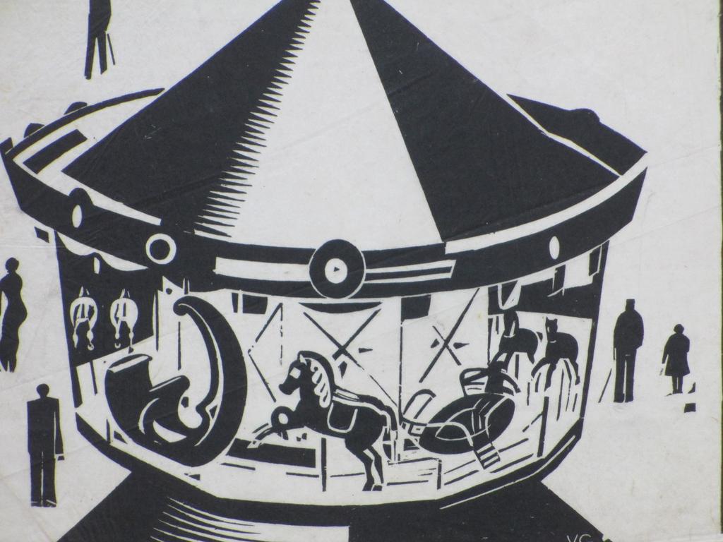 Dirk van Gulik, Draaimolen, Houtsnede kopen? Bied vanaf 40!