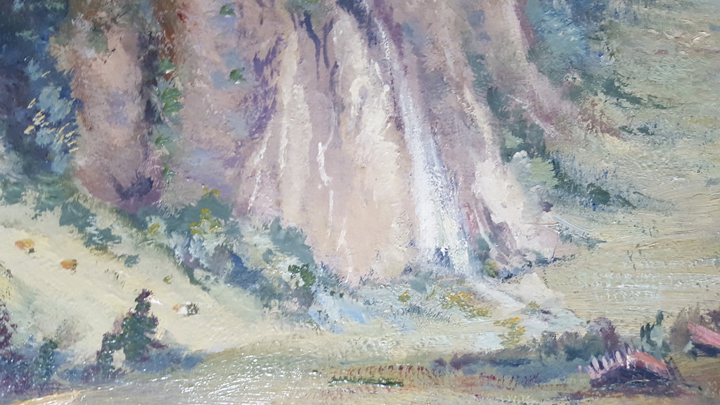 Theo Goedvriend (1879-1969) - Bergaanzicht - paneel, gesigneerd kopen? Bied vanaf 1!