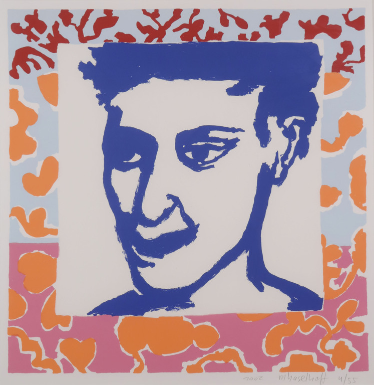 Marianne Haselhoff: Zeefdruk, Z.T. (Blauw hoofd) - Ingelijst  kopen? Bied vanaf 1!