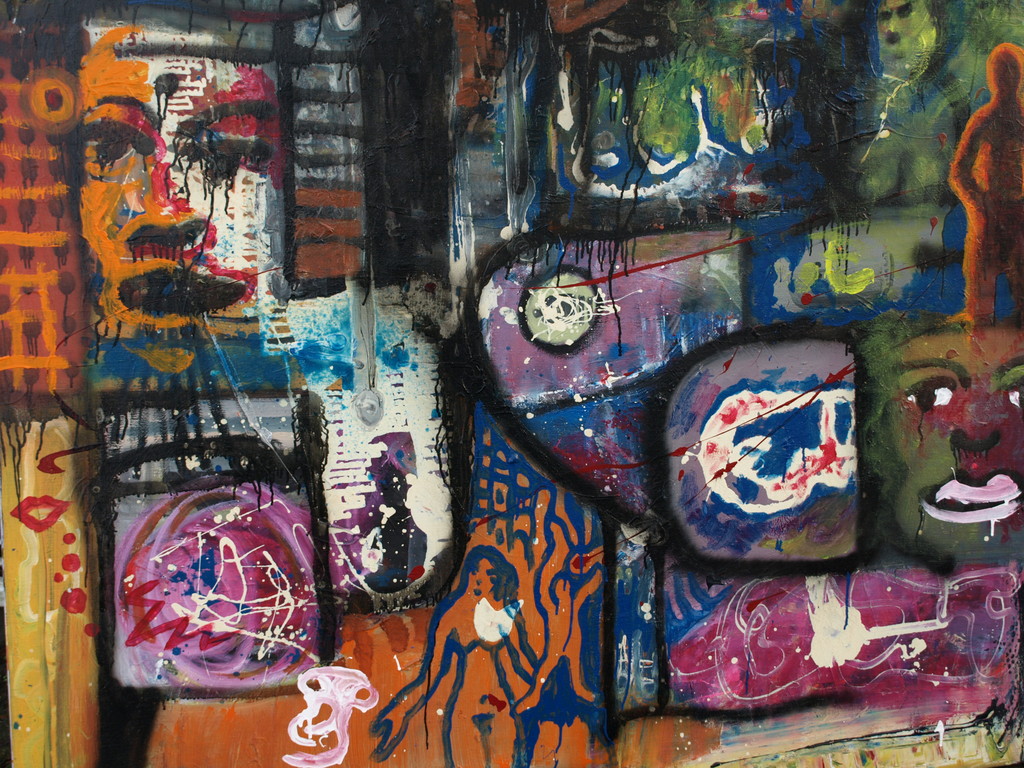 Justus Donker : Olieverf op doek â�� Street Art - 135 x 170 cm - ca 2000 kopen? Bied vanaf 100!