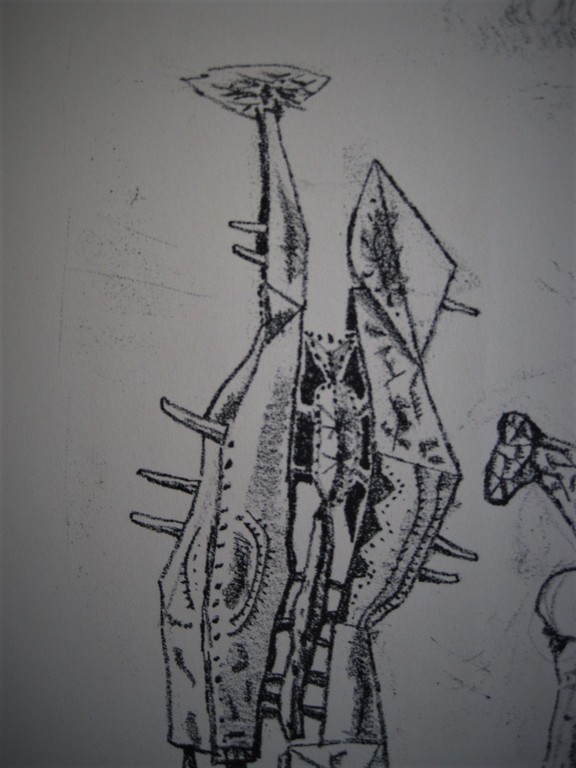 Originele en handgesigneerde Shinkichi Tajiri 1923-2009 litho "fantasy figures"  kopen? Bied vanaf 1!