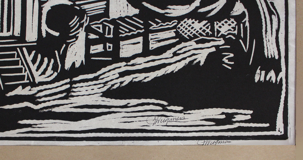 2 linodrukken Piet Wiegman  (Heemstede 1930 â�� 2005)  - CafÃ©/Woonwagen kopen? Bied vanaf 10!