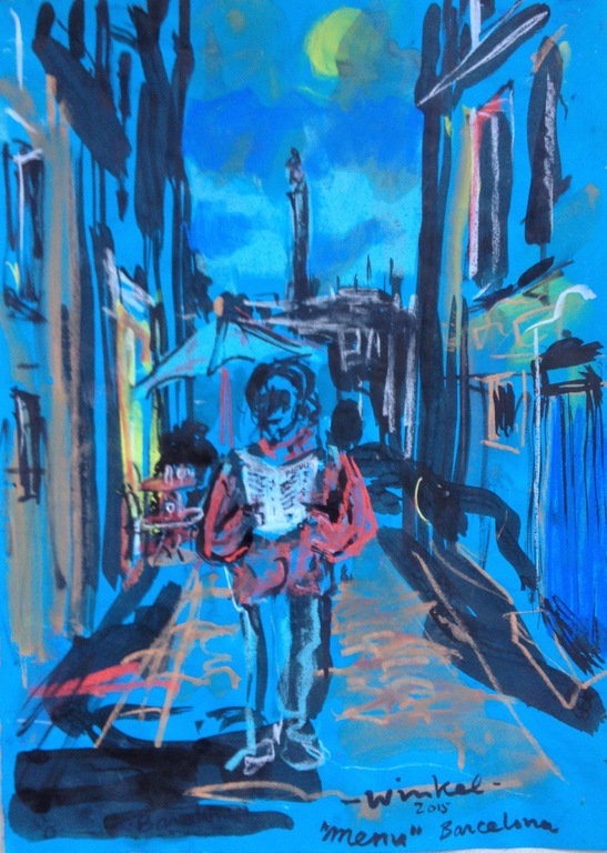 Arien Winkel - Menu Barcelona - Origineel werk op papier kopen? Bied vanaf 1!