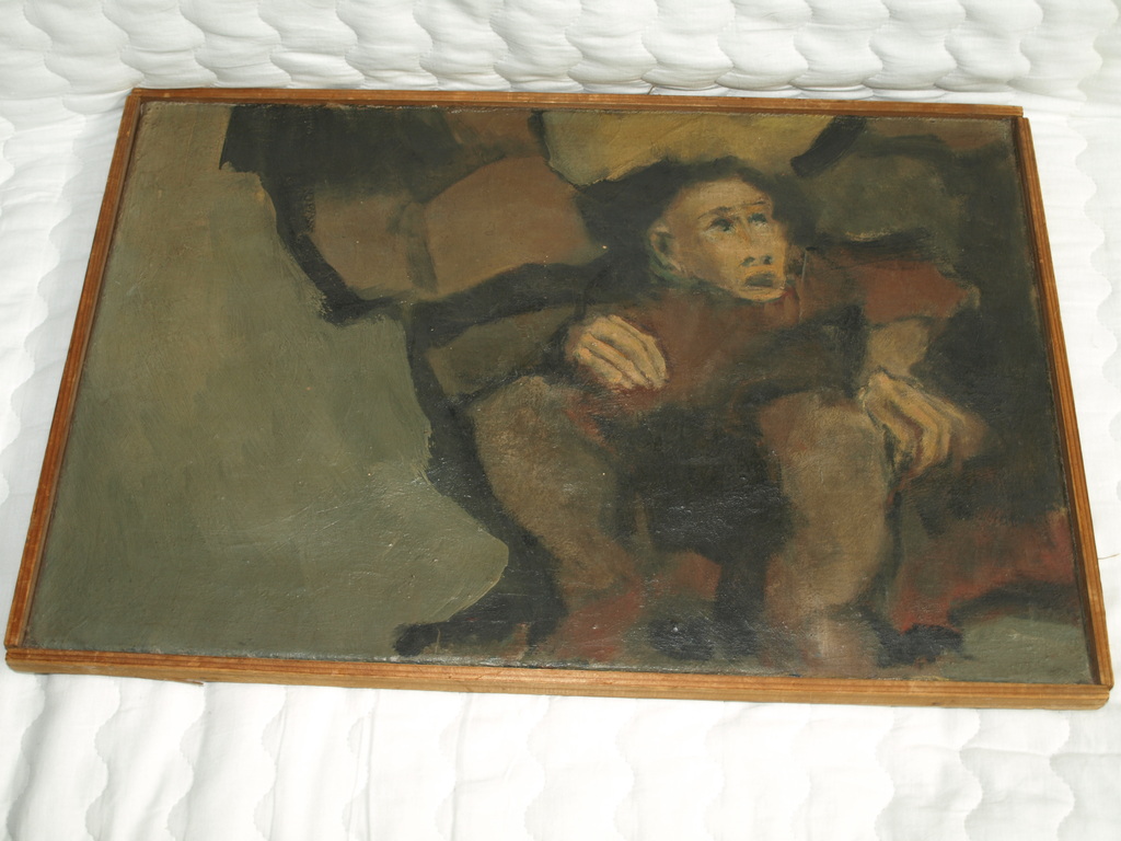 Arend Roosenschoon – Verf op doek – Bang - Gesigneerd - 1958 – 62 x 42 cm kopen? Bied vanaf 1!