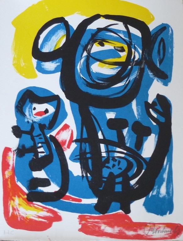 Anton Rooskens, litho: compositie, 1967, handgesigneerd en genummerd verkocht voor € 350!