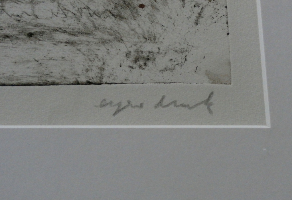 Anton Heyboer - ingelijste ets: huis - 1987 kopen? Bied vanaf 195!