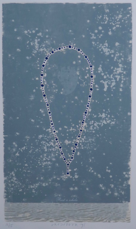 Bert Vredegoor: Zeefdruk, Rest a while - Ingelijst kopen? Bied vanaf 1!