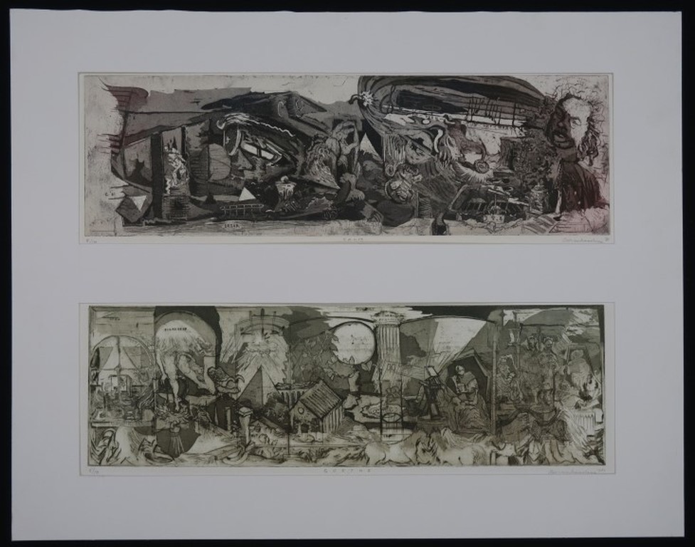 Cor van Haasteren: 2x Ets, Bach en Goethe verkocht voor € 45!