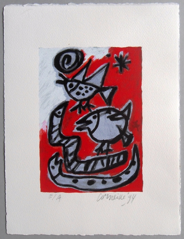 Corneille : vogels in grijs met vcobra's verkocht voor € 120!