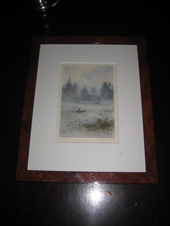  V Shevtschenko aquarel man in roeiboot op een meer kopen? Bied vanaf 1!