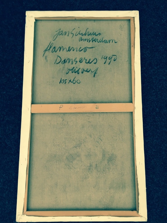 Jan Sierhuis Flamenco Danseres 1990 Olieverf 105 x 60 cm kopen? Bied vanaf 1!